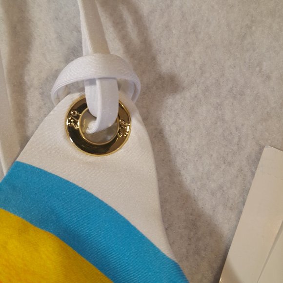 Sunshine79 Retro Rainbow Banded Halter Triangle Top Size 8 - Picture 5 of 9